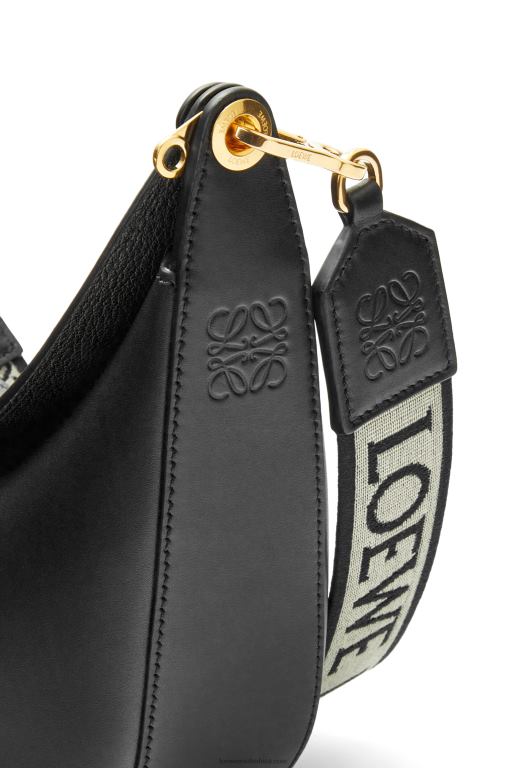 Loewe Women Small Luna bag in satin calfskin and jacquard 206XF484 Black