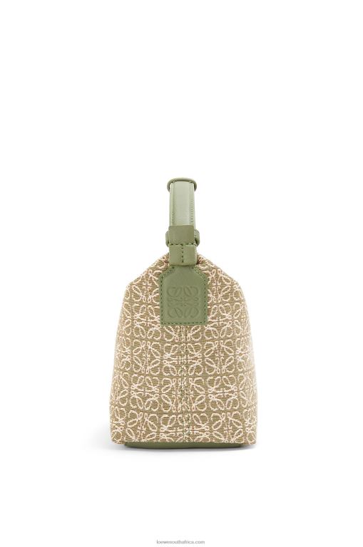 Loewe Women Small Cubi bag in Anagram jacquard and calfskin 206XF485 Green/Avocado Green