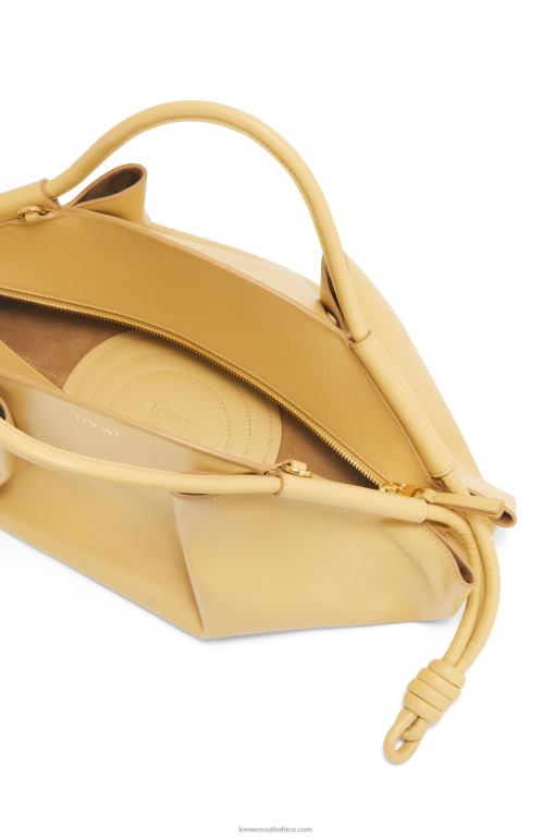 Loewe Women Paseo bag in shiny nappa calfskin 206XF352 Dark Butter