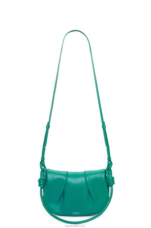 Loewe Women Paseo satchel in shiny nappa calfskin 206XF338 Emerald Green