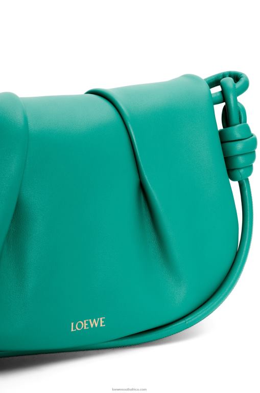 Loewe Women Paseo satchel in shiny nappa calfskin 206XF338 Emerald Green