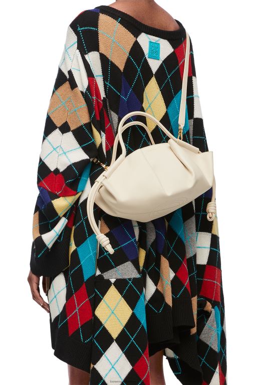 Loewe Women Small Paseo bag in shiny nappa calfskin 206XF345 Angora