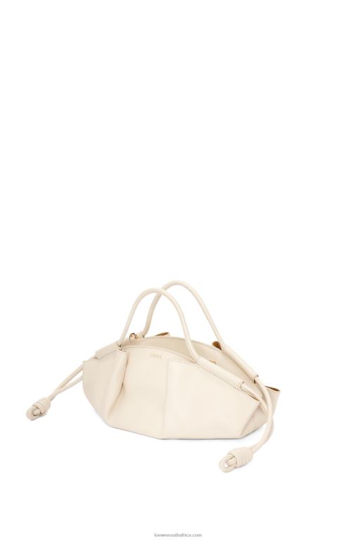 Loewe Women Small Paseo bag in shiny nappa calfskin 206XF345 Angora