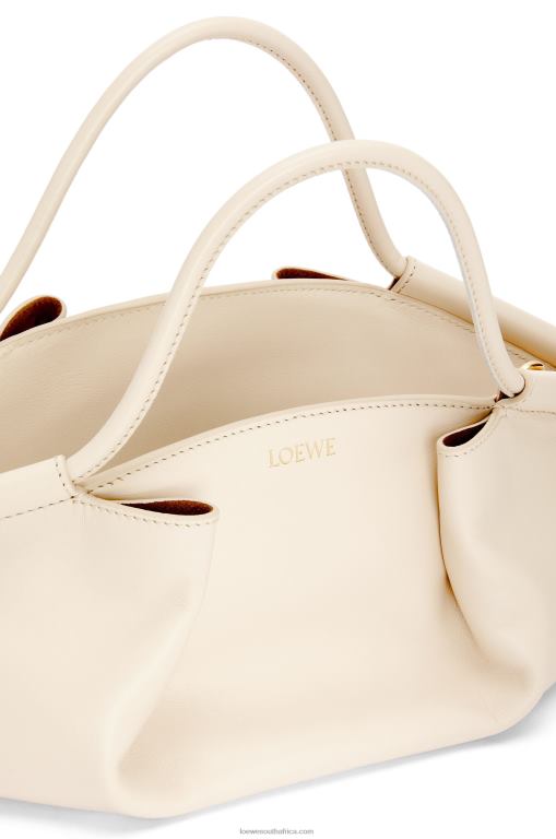 Loewe Women Small Paseo bag in shiny nappa calfskin 206XF345 Angora