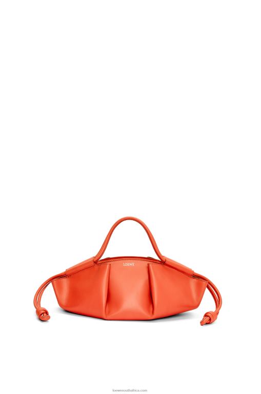 Loewe Women Small Paseo bag in shiny nappa calfskin 206XF349 Sunrise Orange
