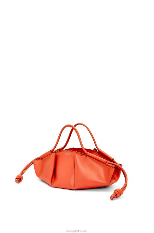 Loewe Women Small Paseo bag in shiny nappa calfskin 206XF349 Sunrise Orange