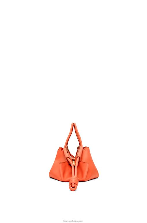 Loewe Women Small Paseo bag in shiny nappa calfskin 206XF349 Sunrise Orange