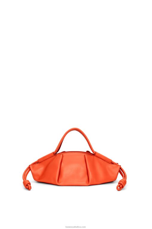 Loewe Women Small Paseo bag in shiny nappa calfskin 206XF349 Sunrise Orange