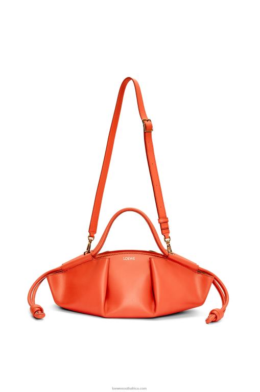 Loewe Women Small Paseo bag in shiny nappa calfskin 206XF349 Sunrise Orange