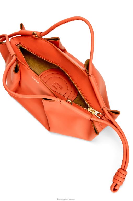 Loewe Women Small Paseo bag in shiny nappa calfskin 206XF349 Sunrise Orange