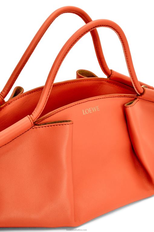 Loewe Women Small Paseo bag in shiny nappa calfskin 206XF349 Sunrise Orange