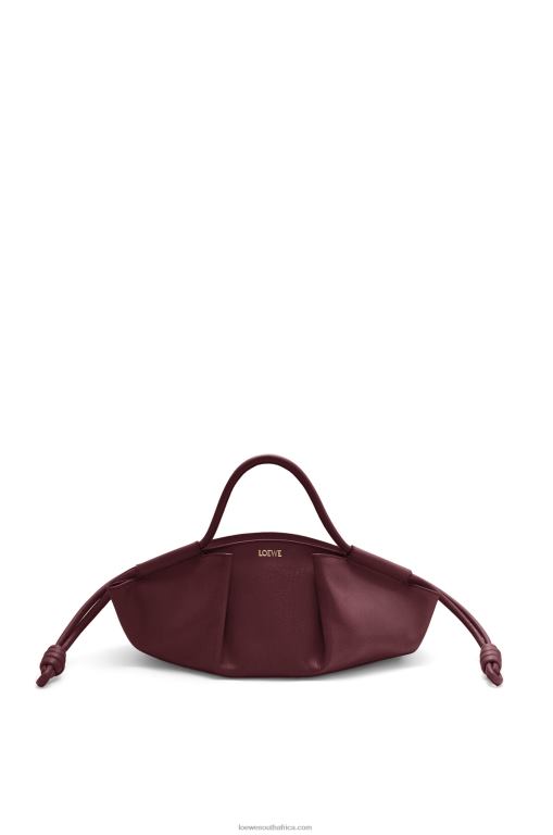 Loewe Women Small Paseo bag in shiny nappa calfskin 206XF414 Burgundy