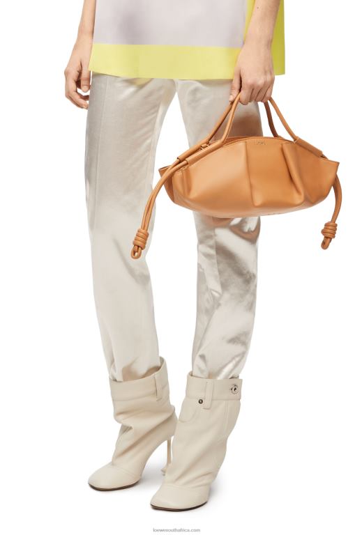 Loewe Women Small Paseo bag in shiny nappa calfskin 206XF418 Warm Desert