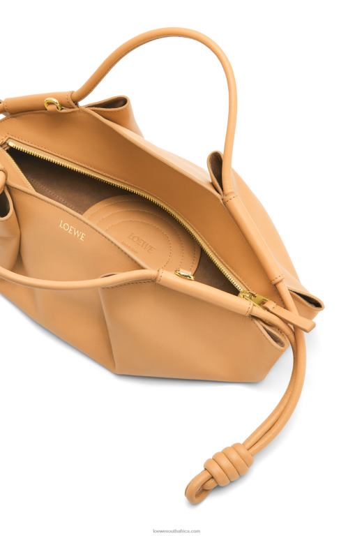 Loewe Women Small Paseo bag in shiny nappa calfskin 206XF418 Warm Desert
