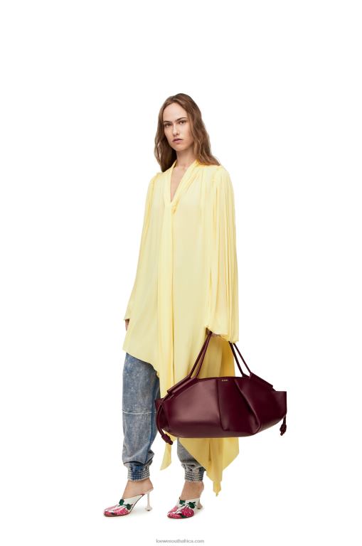 Loewe Women XL Paseo bag in shiny nappa calfskin 206XF415 Burgundy