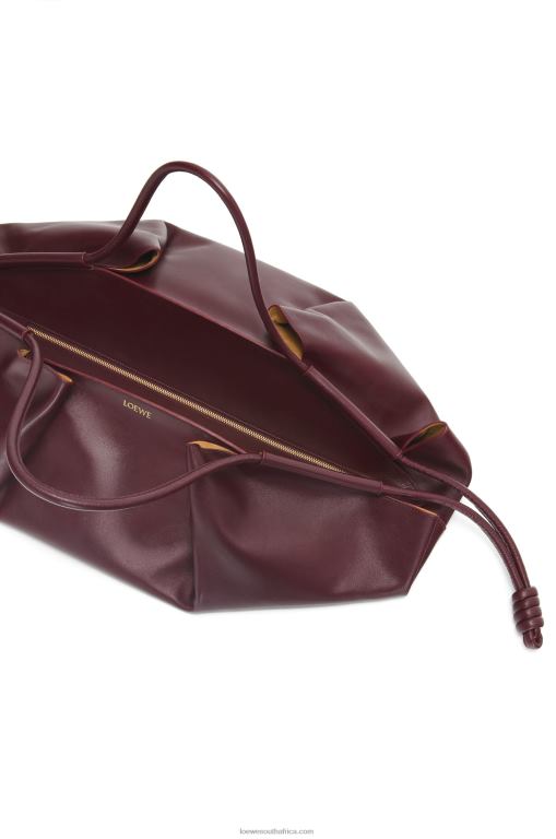 Loewe Women XL Paseo bag in shiny nappa calfskin 206XF415 Burgundy