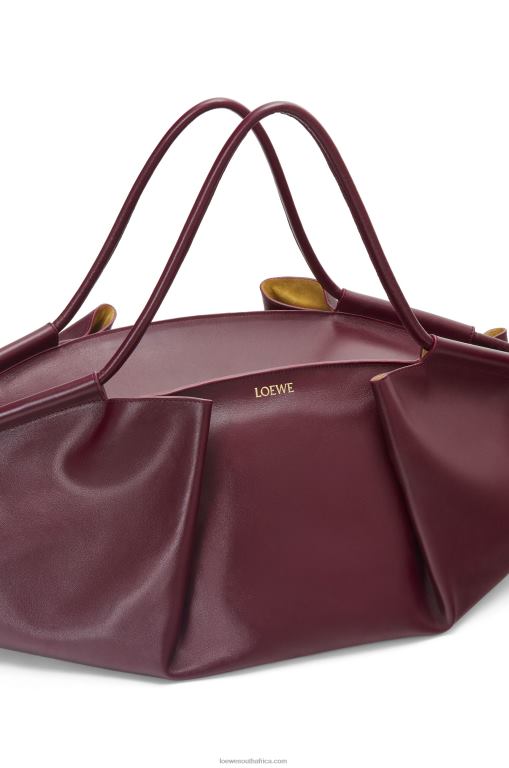 Loewe Women XL Paseo bag in shiny nappa calfskin 206XF415 Burgundy