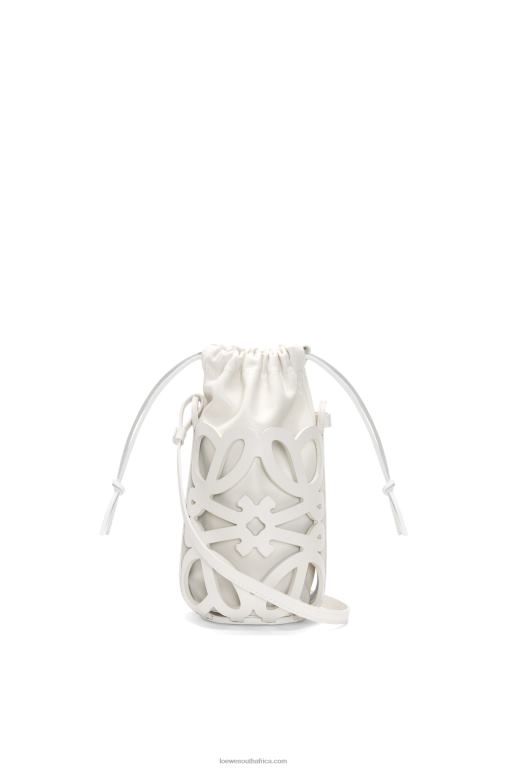 Loewe Women Anagram cut-out pocket in classic calfskin and nappa 206XF552 White Glaze