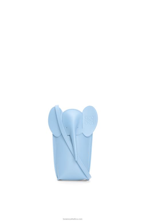 Loewe Women Elephant Pocket in classic calfskin 206XF580 Dusty Blue