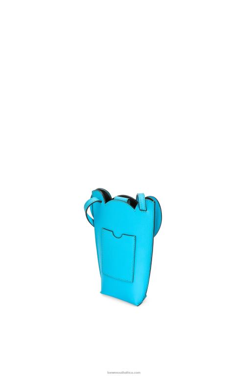 Loewe Women Elephant Pocket in classic calfskin 206XF603 Cyan