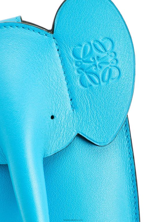 Loewe Women Elephant Pocket in classic calfskin 206XF603 Cyan
