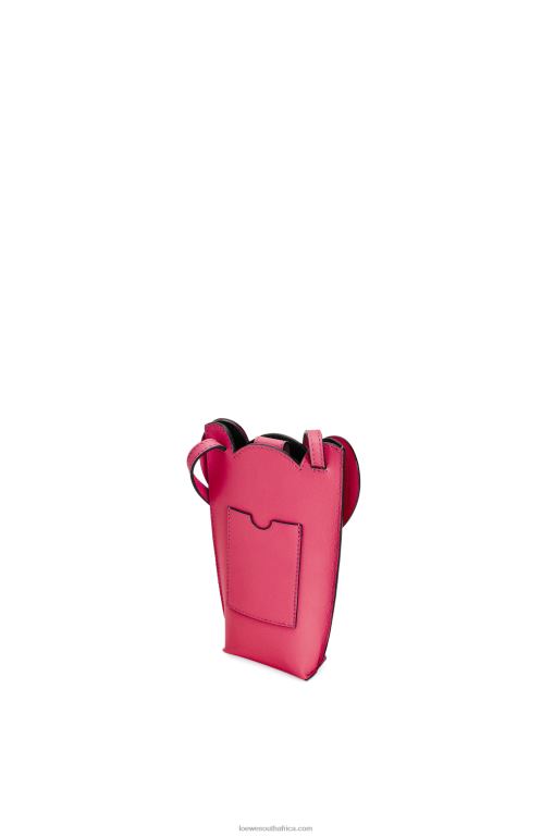 Loewe Women Elephant Pocket in classic calfskin 206XF604 Ruby Red Glaze