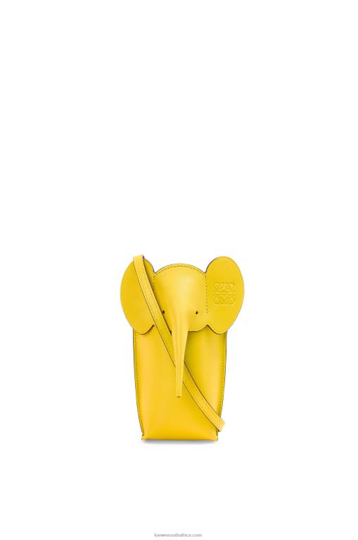 Loewe Women Elephant Pocket in classic calfskin 206XF605 Yellow