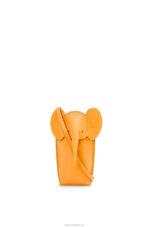Loewe Women Elephant Pocket in classic calfskin 206XF616 Mandarin