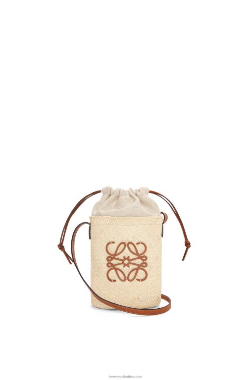 Loewe Women Square pocket in iraca palm and calfskin 206XF315 Natural/Tan