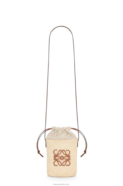 Loewe Women Square pocket in iraca palm and calfskin 206XF315 Natural/Tan