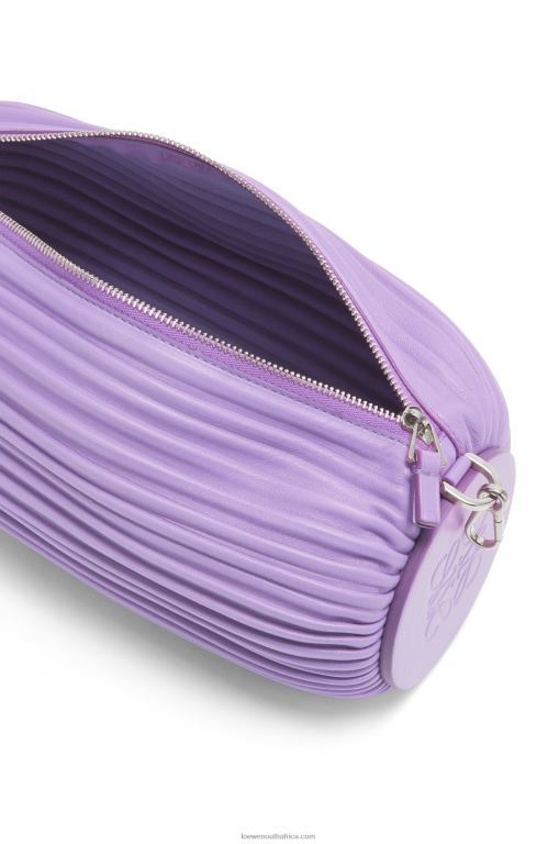 Loewe Women Bracelet Pouch in pleated nappa 206XF376 Light Mauve