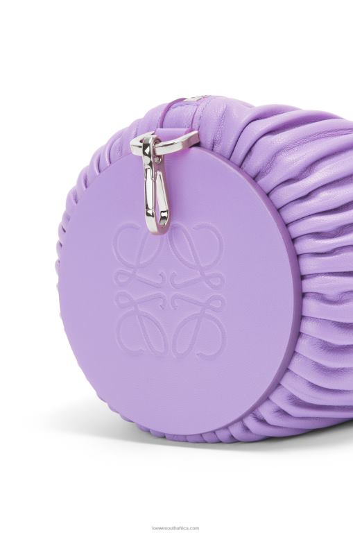 Loewe Women Bracelet Pouch in pleated nappa 206XF376 Light Mauve