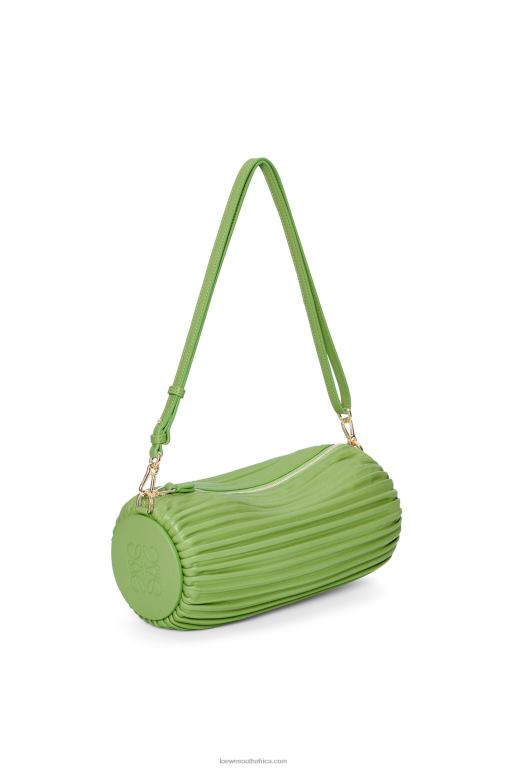 Loewe Women Bracelet Pouch in pleated nappa 206XF399 Spring Green