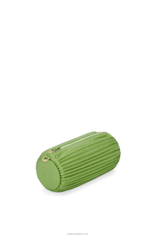 Loewe Women Bracelet Pouch in pleated nappa 206XF399 Spring Green
