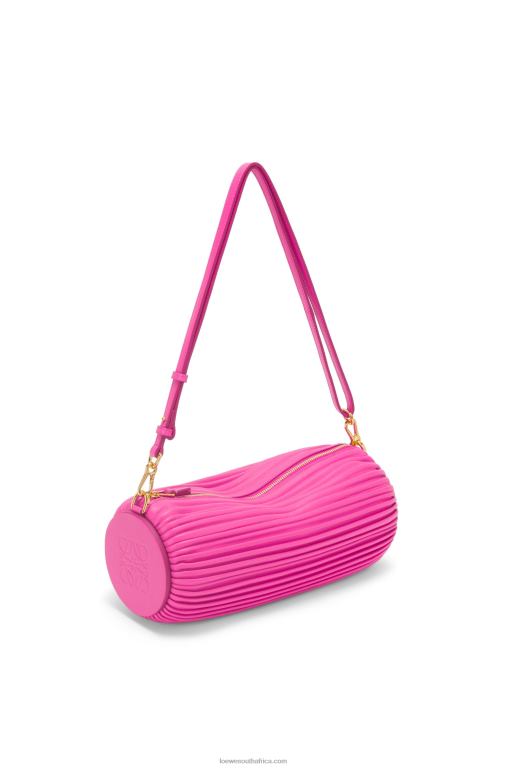 Loewe Women Bracelet Pouch in pleated nappa 206XF400 Fuchsia
