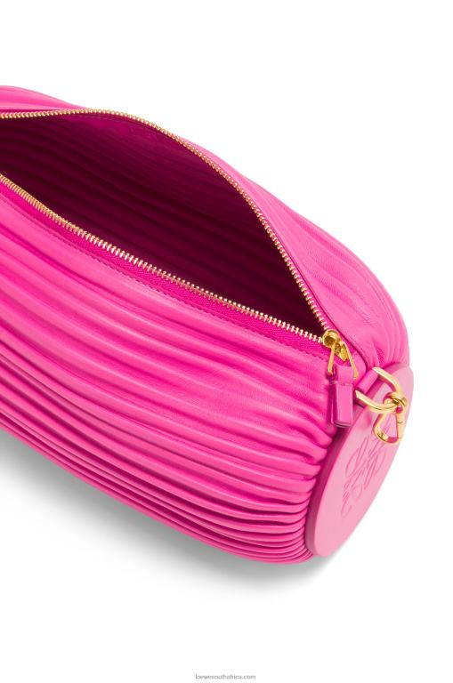 Loewe Women Bracelet Pouch in pleated nappa 206XF400 Fuchsia