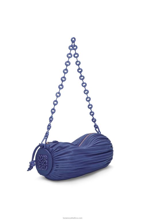 Loewe Women Bracelet Pouch in pleated nappa 206XF601 Deep Purple Glaze