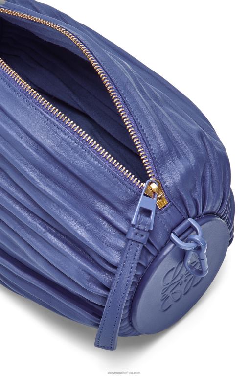 Loewe Women Bracelet Pouch in pleated nappa 206XF601 Deep Purple Glaze