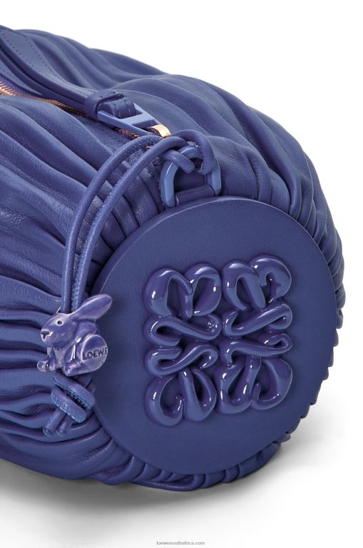Loewe Women Bracelet Pouch in pleated nappa 206XF601 Deep Purple Glaze