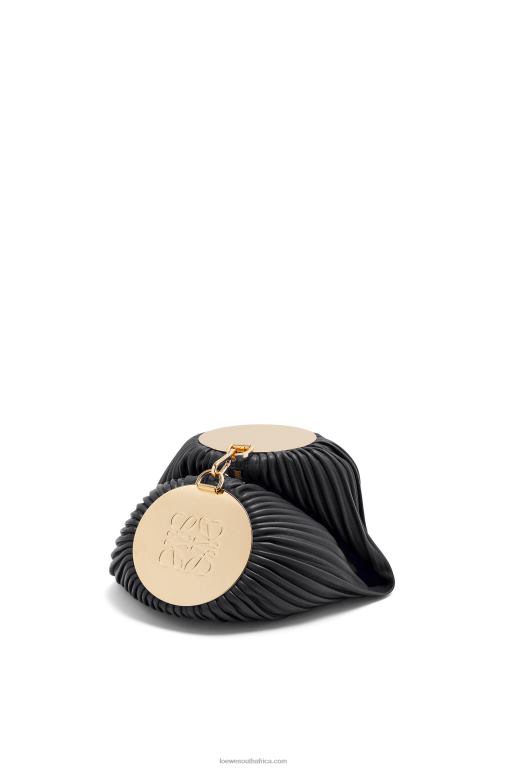 Loewe Women Bracelet Pouch in pleated nappa 206XF626 Black