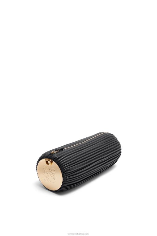 Loewe Women Bracelet Pouch in pleated nappa 206XF626 Black