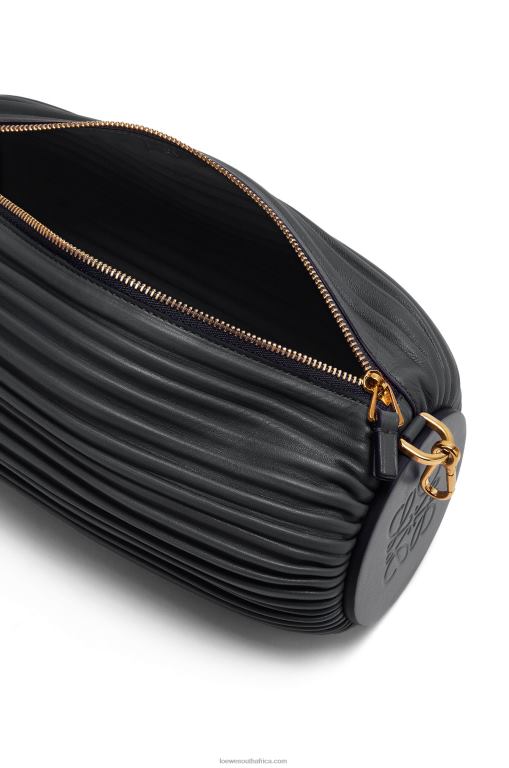 Loewe Women Bracelet Pouch in pleated nappa 206XF632 Black