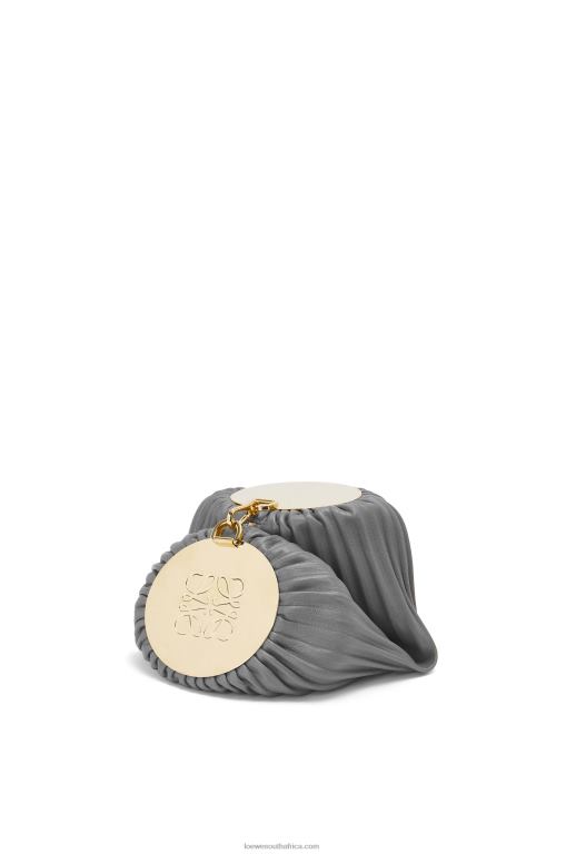 Loewe Women Bracelet pouch in nappa calfskin and brass 206XF622 Asphalt Grey
