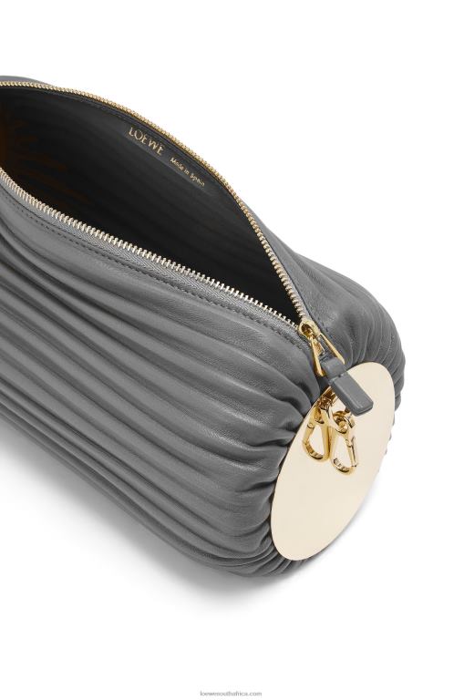 Loewe Women Bracelet pouch in nappa calfskin and brass 206XF622 Asphalt Grey