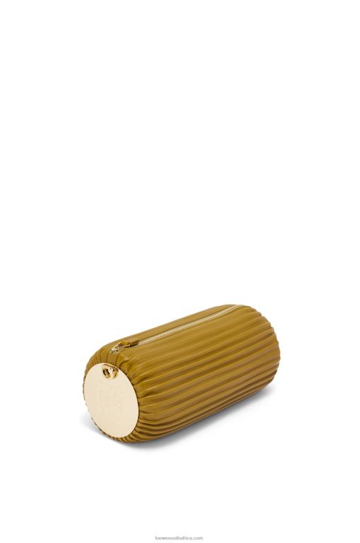 Loewe Women Bracelet pouch in nappa calfskin and brass 206XF624 Ochre