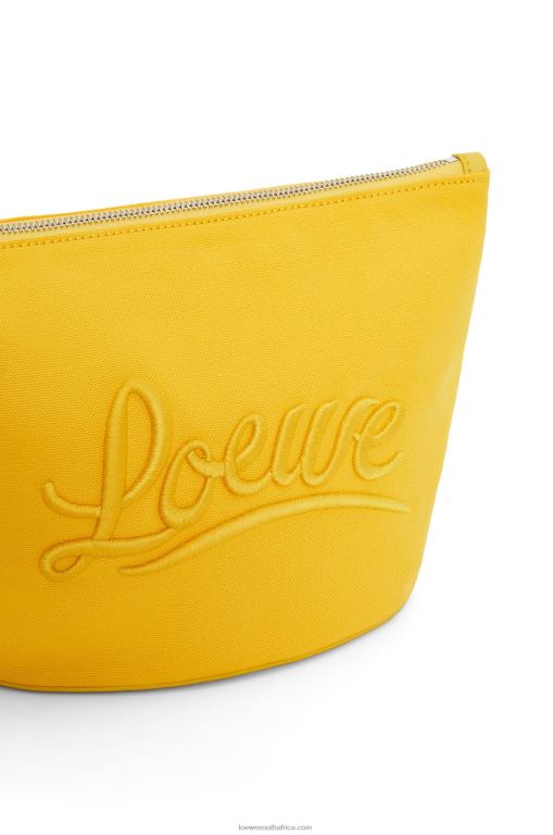 Loewe Women Cosmetic pouch in canvas and calfskin 206XF593 Yellow