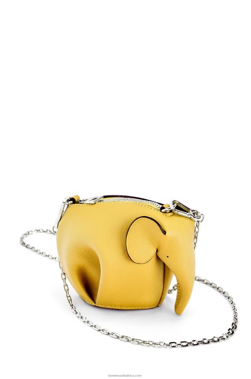 Loewe Women Elephant Pouch in classic calfskin 206XF557 Yellow