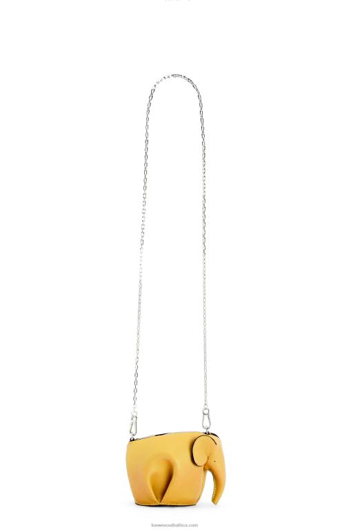 Loewe Women Elephant Pouch in classic calfskin 206XF557 Yellow