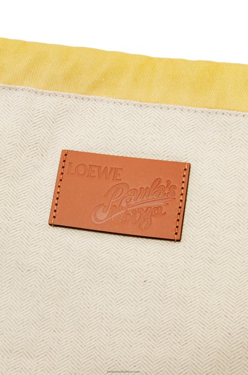 Loewe Women Fennel drawstring pouch in canvas 206XF630 Orange