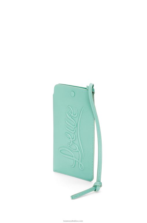 Loewe Women Loop pouch in classic calfskin 206XF594 Fresh Mint